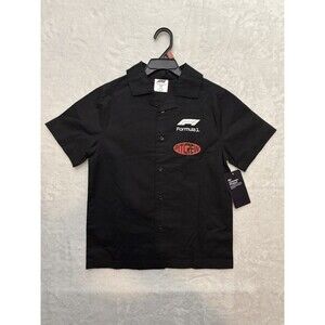 Formula 1 F1 Boys Shirt Size 8 M Black Pit Crew Button Up Short Sleeve Racing